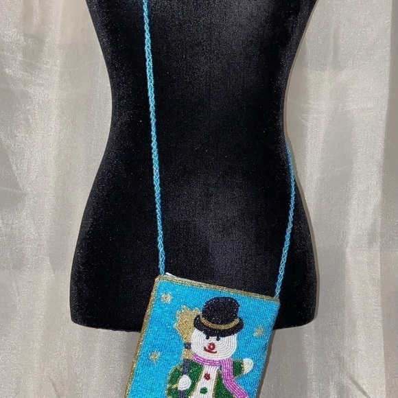 Adorable Snowman Purse, Vintage Shoulder Handbag - Picture 5 of 11